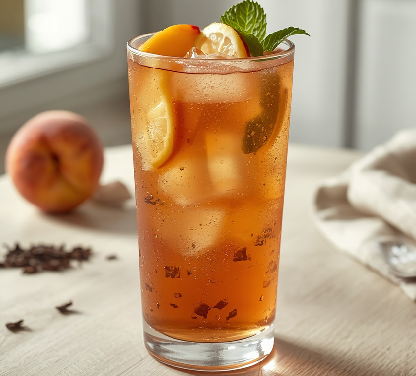 Black Peach Leo Tea napar